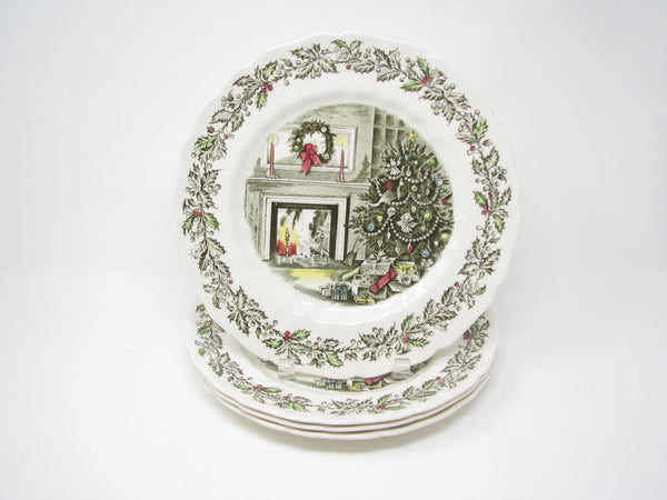 edgebrookhouse - Vintage Johnson Brothers Merry Christmas Tree Holiday Dinnerware Set - 13 Pieces