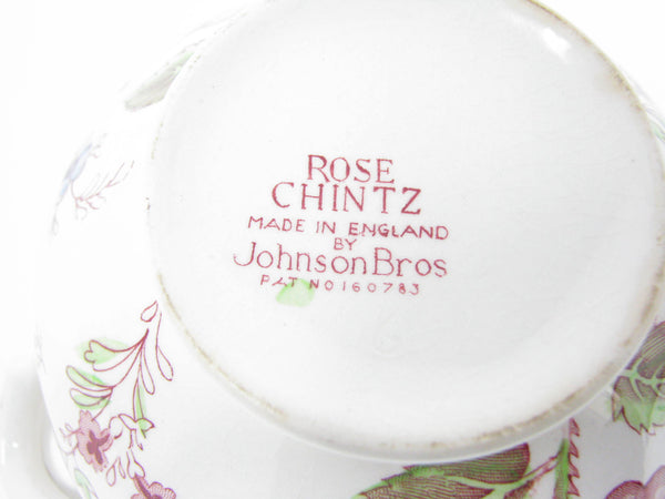 edgebrookhouse - Vintage Johnson Brothers Rose Chintz Pink Creamer & Sugar Bowl - 2 Pieces