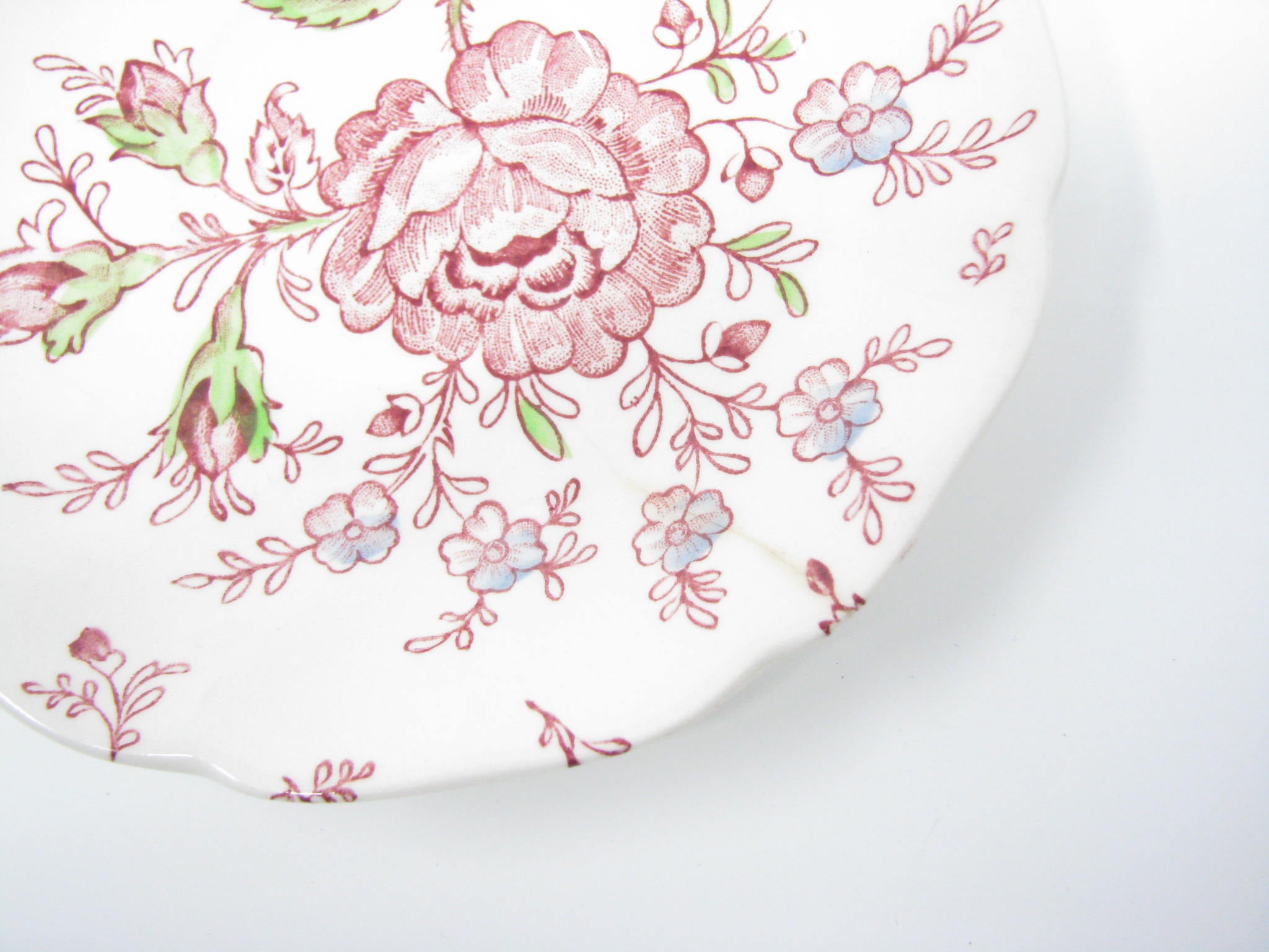 Vintage Johnson Brothers Rose Chintz Pink Cups & Saucers - 6 Sets