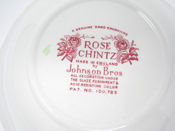 edgebrookhouse - Vintage Johnson Brothers Rose Chintz Pink Round Serving Bowls - Set of 2
