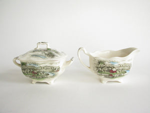 edgebrookhouse - Vintage Johnson Brothers The Road Home Sugar and Creamer Set - 2 Pieces