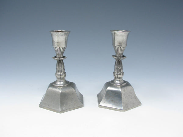 edgebrookhouse - Vintage Just Andersen Art Deco Pewter Candle Holders - a Pair