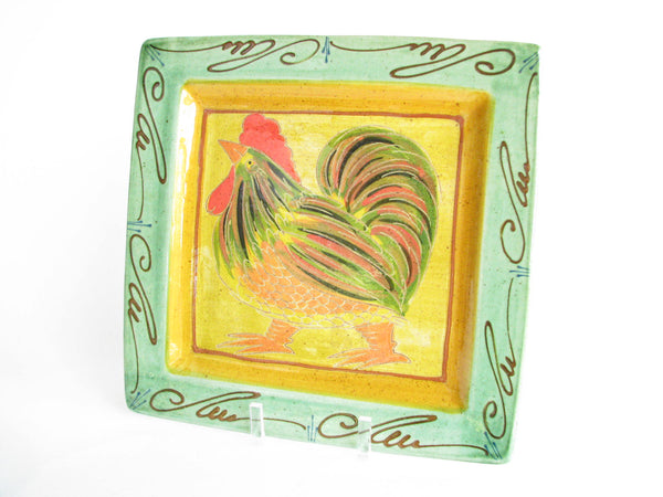 edgebrookhouse - Vintage Keif German Pottery Folk Art Hand-Painted Wall Art / Platter with Rooster
