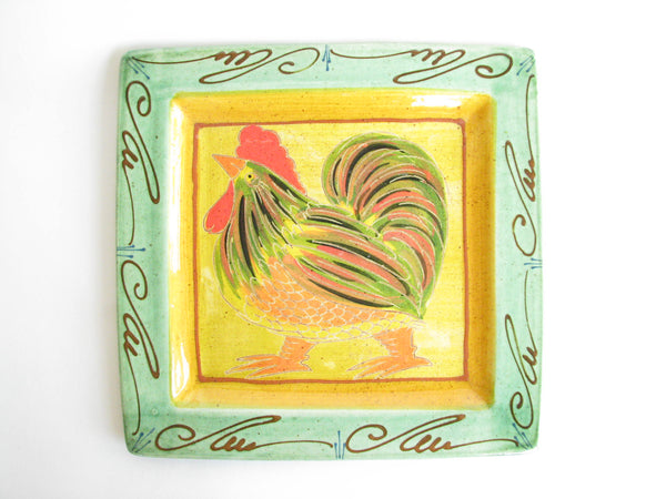 edgebrookhouse - Vintage Keif German Pottery Folk Art Hand-Painted Wall Art / Platter with Rooster