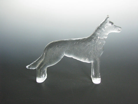 edgebrookhouse - Vintage Kosta Boda Crystal German Shepherd Figurine by Bertil Vallien