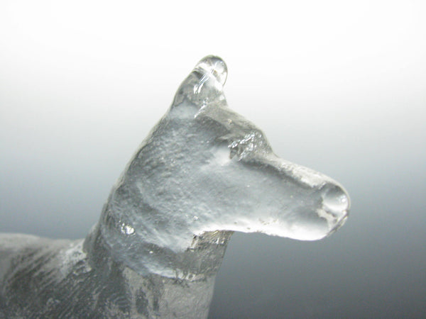 edgebrookhouse - Vintage Kosta Boda Crystal German Shepherd Figurine by Bertil Vallien