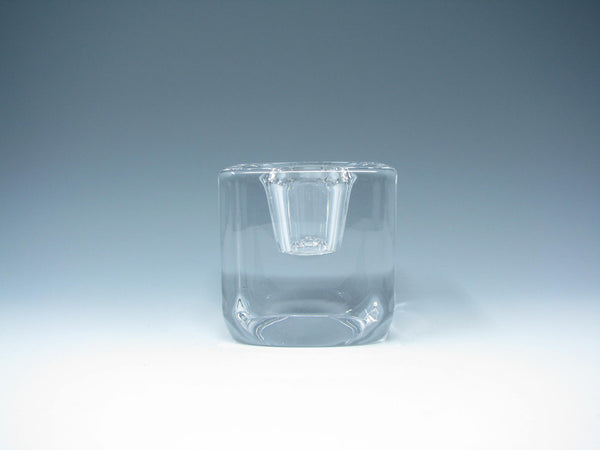 edgebrookhouse - Vintage Kosta Boda Goran Warff Crystal Cube Glass Candle Holder Signed Numbered
