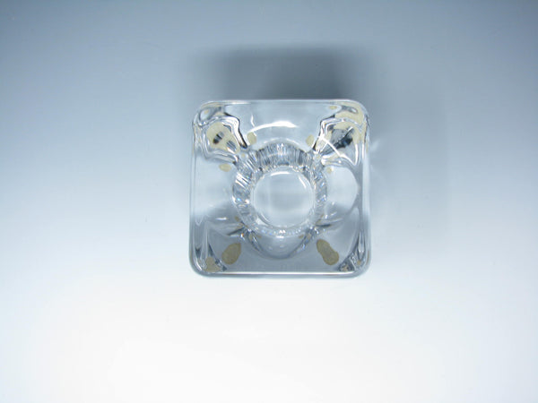 edgebrookhouse - Vintage Kosta Boda Goran Warff Crystal Cube Glass Candle Holder Signed Numbered
