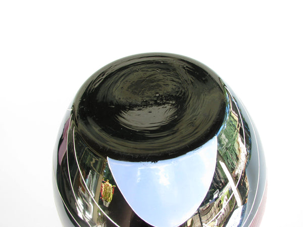 edgebrookhouse - Vintage Kunstglass Ilmenau Large Hand-Painted Black Glass Vase Made in Germany