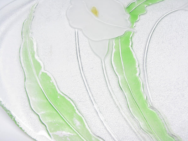 edgebrookhouse - Vintage L.E. Smith Art Glass Calla Lily Platter with Curved Edges
