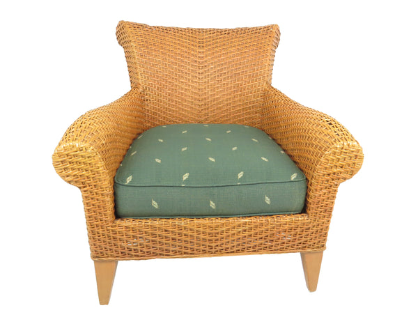 edgebrookhouse - Vintage Large Ethan Allen Wicker Lounge Armchair