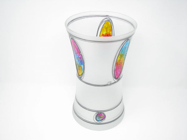 edgebrookhouse - Vintage Large Frosted Glass Arts & Crafts Style Vase
