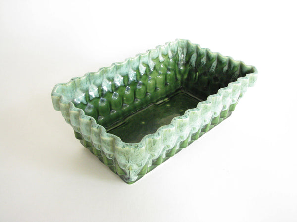 edgebrookhouse - Vintage Large Green Drip Glaze Pottery Planter by Ungemach Pottery Co. (UPCO)