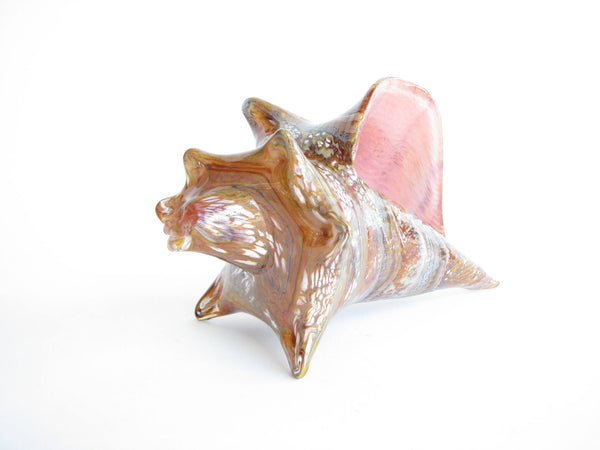 edgebrookhouse - Vintage Large Hand-Blown Glass Conch Shell