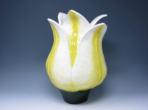 edgebrookhouse - Vintage Large Hand Thrown Pottery Tulip Shaped Vase