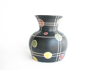 edgebrookhouse - Vintage Large Matte Black De Stijl Style Ceramic Vase