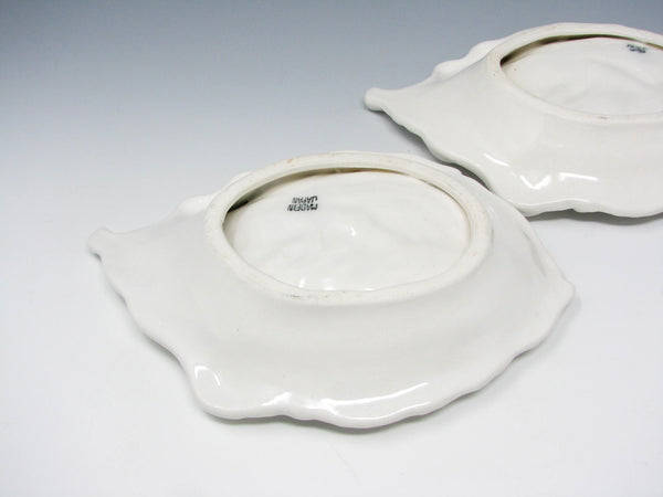 edgebrookhouse - Vintage Leaf and Berry Shaped White Ceramic Dishes Made in Japan - 3 Pieces