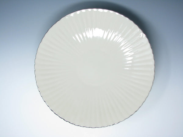 edgebrookhouse - Vintage Lenox Fluted Pedestal Footed Serving Dish or Centerpiece Bowl with Platinum Trim