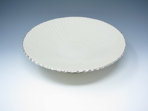 edgebrookhouse - Vintage Lenox Fluted Pedestal Footed Serving Dish or Centerpiece Bowl with Platinum Trim