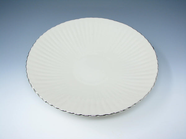 edgebrookhouse - Vintage Lenox Fluted Pedestal Footed Serving Dish or Centerpiece Bowl with Platinum Trim