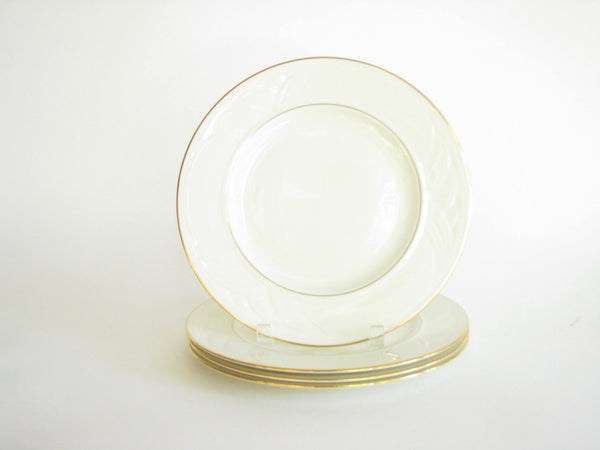 edgebrookhouse - Vintage Lenox Golden Sand Dune Ivory Dinner Plates with Gold Trim - Set of 4