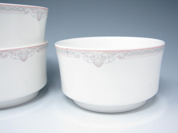 edgebrookhouse - Vintage Lenox Hatteras White Fruit or Dessert Bowls with Pink Gray Shells Design - 6 Pieces