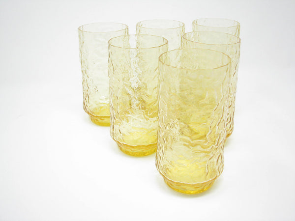 edgebrookhouse - Vintage Lenox Impromptu Yellow Blown Crystal Tumblers - Set of 6