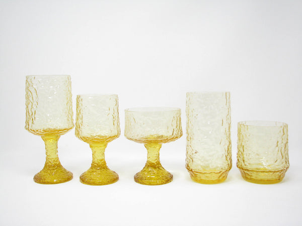 edgebrookhouse - Vintage Lenox Impromptu Yellow Large Hand Blown Crystal Goblets - Set of 6