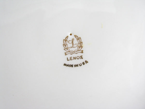 edgebrookhouse - Vintage Lenox Ivory Fine Bone China Pedestal Cake Stand with Gold Trim