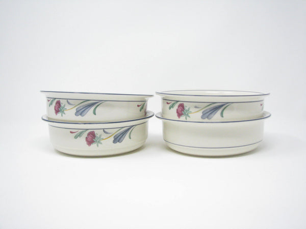 edgebrookhouse - Vintage Lenox Poppies on Blue Bowls - Set of 4