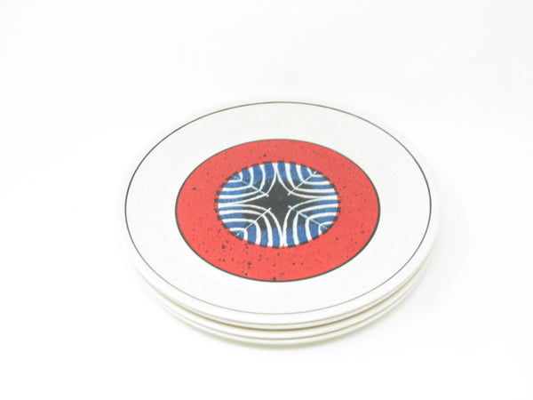 edgebrookhouse - Vintage Lenox Staccato Red and Blue Dinner Plates - Set of 4