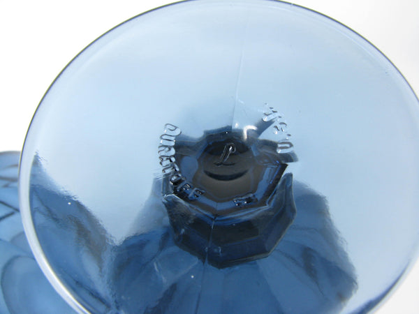 edgebrookhouse - Vintage Libbey Gibraltar Dusky Blue Pressed Glass Iced Tea Goblets - 4 Pieces