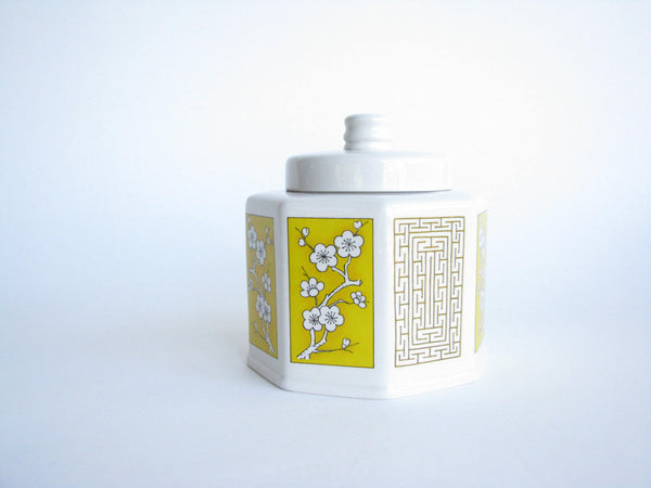 edgebrookhouse - Vintage Lidded Ceramic Jar / Canister with Cherry Blossom Design Made in Japan