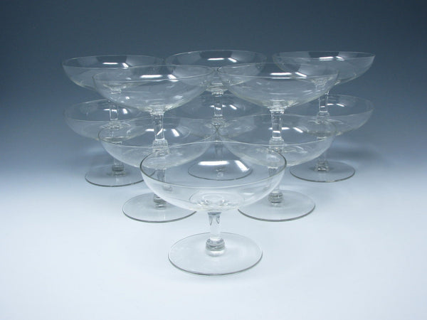 edgebrookhouse - Vintage Low Extra Large Clear Blown Glass Sherbet Dessert Glasses - 11 Pieces