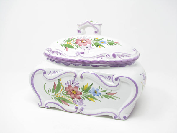 edgebrookhouse - Vintage Luneville Style RC & CL Portugal Hand-Painted Soup Tureen, Lidded Ceramic Box or Canister