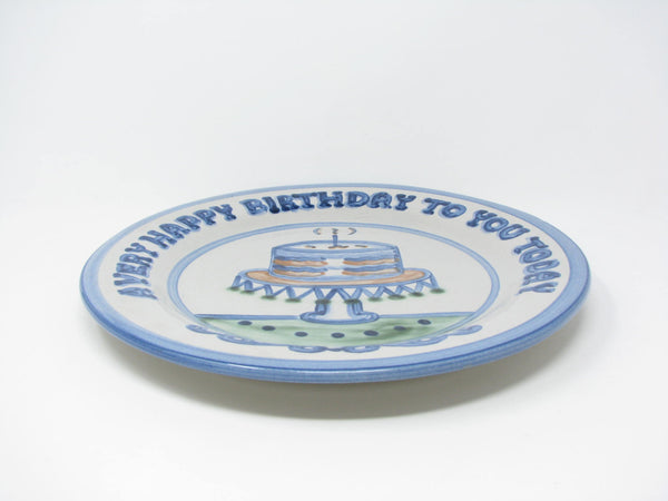 edgebrookhouse - Vintage MA Hadley Pottery Country Happy Birthday Cake Plate / Serving Platter