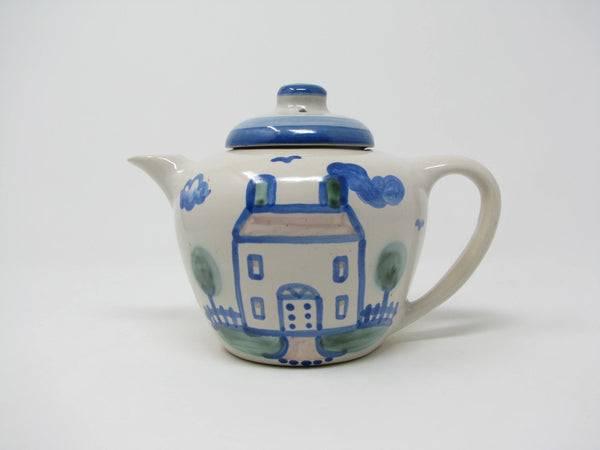 edgebrookhouse - Vintage MA Hadley Pottery Country Teapot with Home House Design IMPERFECT