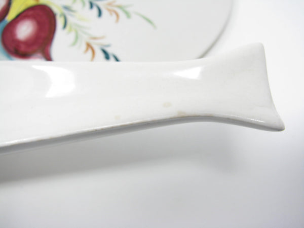 edgebrookhouse - Vintage Mancioli Italian Ceramic Lidded Pot with Hand-Painted Vegetable Design