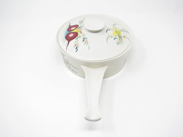 edgebrookhouse - Vintage Mancioli Italian Ceramic Lidded Pot with Hand-Painted Vegetable Design