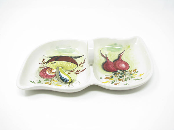 edgebrookhouse - Vintage Mancioli Italian Ceramic Relish Tray with Hand-Painted Vegetable Design