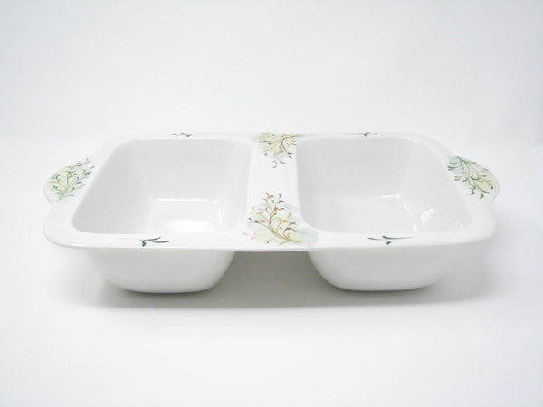 edgebrookhouse - Vintage Mancioli Italian Pottery Lidded and Divided Serving Dish with Hand-Painted Vegetable Design