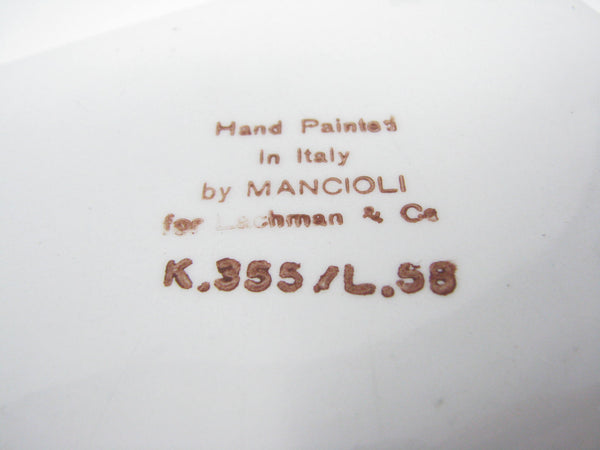 edgebrookhouse - Vintage Mancioli Italian Pottery Lidded and Divided Serving Dish with Hand-Painted Vegetable Design