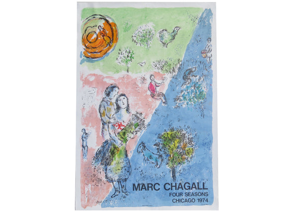 edgebrookhouse - Vintage Marc Chagall Lithographic Poster - the Four Seasons Chicago 1974