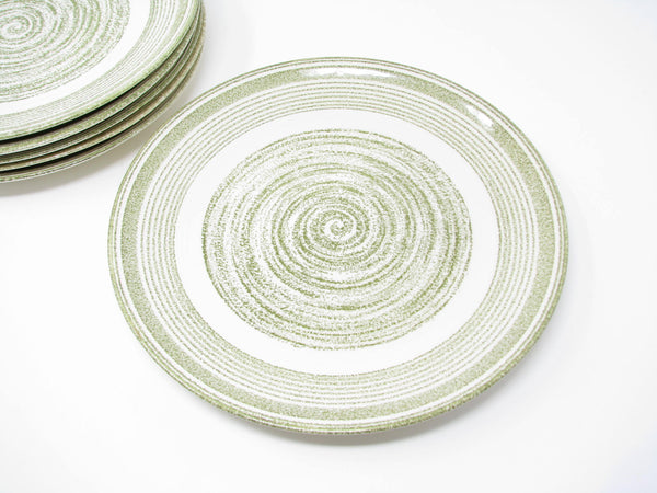 edgebrookhouse - Vintage Max Schonfeld El Verde Dinner Plates with Green Concentric Circle Design - 6 Pieces