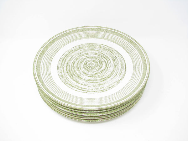 edgebrookhouse - Vintage Max Schonfeld El Verde Dinner Plates with Green Concentric Circle Design - 6 Pieces