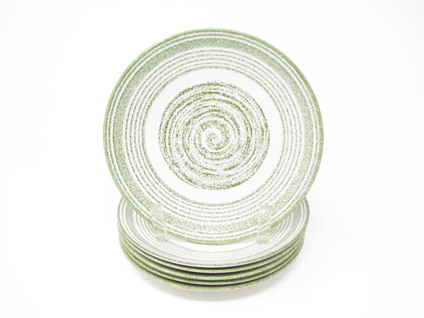 edgebrookhouse - Vintage Max Schonfeld El Verde Salad Plates with Green Concentric Circle Design - 6 Pieces