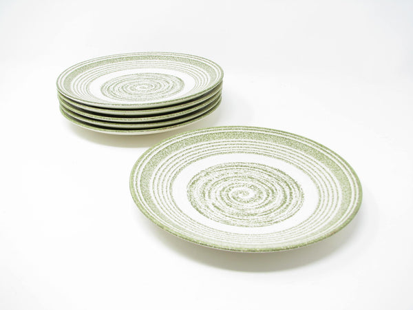 edgebrookhouse - Vintage Max Schonfeld El Verde Salad Plates with Green Concentric Circle Design - 6 Pieces