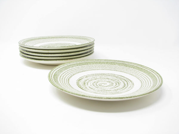 edgebrookhouse - Vintage Max Schonfeld El Verde Salad Plates with Green Concentric Circle Design - 6 Pieces
