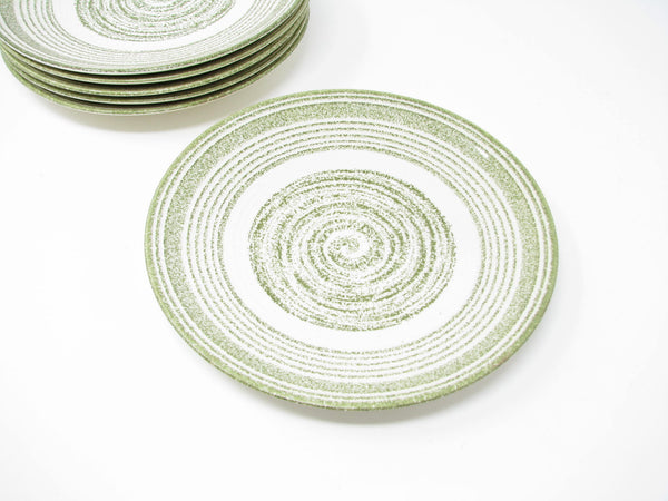 edgebrookhouse - Vintage Max Schonfeld El Verde Salad Plates with Green Concentric Circle Design - 6 Pieces