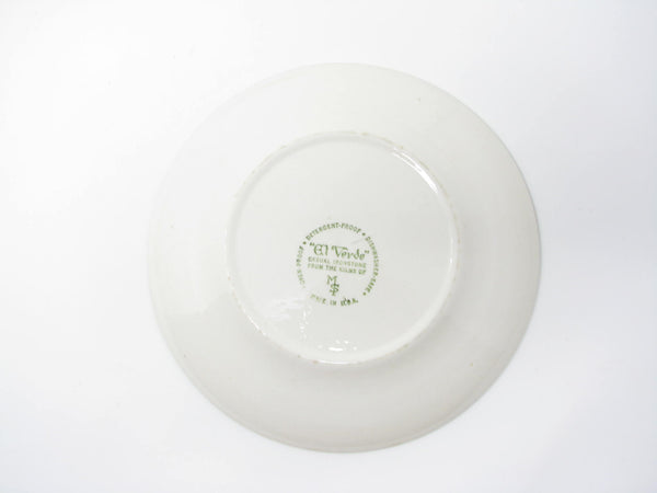 edgebrookhouse - Vintage Max Schonfeld El Verde Salad Plates with Green Concentric Circle Design - 6 Pieces